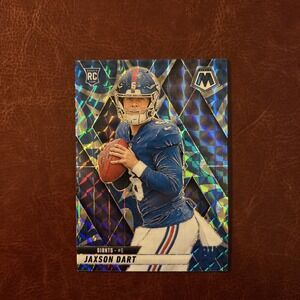 Jaxson Dart 2025 Panini Mosaic Football Reactive Blue RC #6 New York Giants